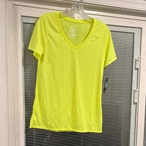 Nike Women’s V-Neck Short Sleeve Tee - Neon Yellow